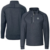 Indianapolis Colts Cutter & Buck Big & Tall Mainsail Sweater-Knit Half-Zip Jacket Heather Navy | NFL