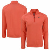 Denver Broncos Cutter & Buck Peshastin Eco Fleece Tri-Blend Raglan Recycled Quarter-Zip Jacket Heather Orange | NFL