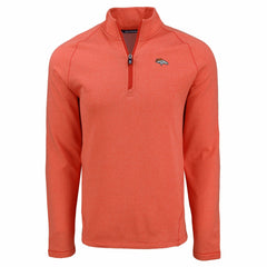 Denver Broncos Cutter & Buck Peshastin Eco Fleece Tri-Blend Raglan Recycled Quarter-Zip Jacket Heather Orange | NFL