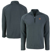Cincinnati Bengals Cutter & Buck Peshastin Eco Fleece Tri-Blend Raglan Recycled Quarter-Zip Jacket Heather Black | NFL