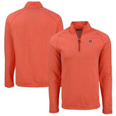 Cincinnati Bengals Cutter & Buck Peshastin Eco Fleece Tri-Blend Raglan Recycled Quarter-Zip Jacket Heather Orange | NFL