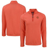 Cincinnati Bengals Cutter & Buck Peshastin Eco Fleece Tri-Blend Raglan Recycled Quarter-Zip Jacket Heather Orange | NFL