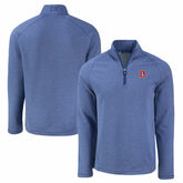 Denver Broncos Cutter & Buck Peshastin Eco Fleece Tri-Blend Raglan Recycled Quarter-Zip Jacket Heather Royal | NFL