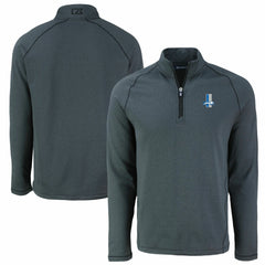 Detroit Lions Cutter & Buck Peshastin Eco Fleece Tri-Blend Raglan Recycled Quarter-Zip Jacket Heather Black | NFL