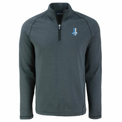 Detroit Lions Cutter & Buck Peshastin Eco Fleece Tri-Blend Raglan Recycled Quarter-Zip Jacket Heather Black | NFL