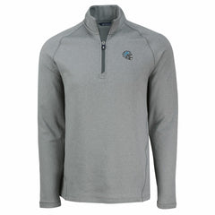 Detroit Lions Cutter & Buck Peshastin Eco Fleece Tri-Blend Raglan Recycled Quarter-Zip Jacket Heather Gray | NFL