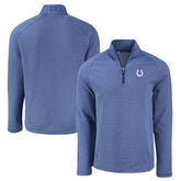 Indianapolis Colts Cutter & Buck Peshastin Eco Fleece Tri-Blend Raglan Recycled Quarter-Zip Jacket Heather Royal | NFL
