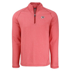 Kansas City Chiefs Cutter & Buck Peshastin Eco Fleece Tri-Blend Raglan Recycled Quarter-Zip Jacket Heather Red | NFL