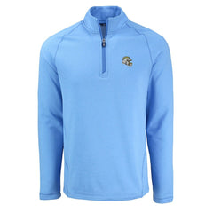 Los Angeles Chargers Cutter & Buck Peshastin Eco Fleece Tri-Blend Raglan Recycled Quarter-Zip Jacket Heather Powder Blue | NFL