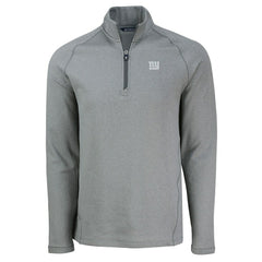 New York Giants Cutter & Buck Peshastin Eco Fleece Tri-Blend Raglan Recycled Quarter-Zip Jacket Heather Gray | NFL