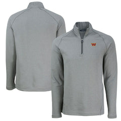 Washington Commanders Cutter & Buck Peshastin Eco Fleece Tri-Blend Raglan Recycled Quarter-Zip Jacket Heather Gray | NFL