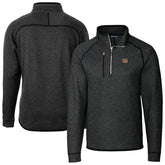 Cincinnati Bengals Cutter & Buck Big & Tall Mainsail Sweater-Knit Raglan Half-Zip Jacket Heather Charcoal | NFL