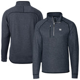 New York Giants Cutter & Buck Big & Tall Mainsail Sweater-Knit Raglan Half-Zip Jacket Heather Navy | NFL
