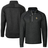Minnesota Vikings Cutter & Buck Big & Tall Mainsail Sweater-Knit Raglan Half-Zip Jacket Heather Charcoal | NFL