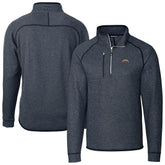 Los Angeles Chargers Cutter & Buck Big & Tall Mainsail Sweater-Knit Raglan Half-Zip Jacket Heather Navy | NFL