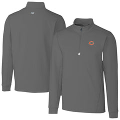 Chicago Bears Cutter & Buck Big & Tall Traverse Stretch Quarter-Zip Top Gray | NFL