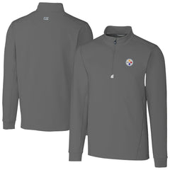 Pittsburgh Steelers Cutter & Buck Big & Tall Traverse Stretch Quarter-Zip Top Gray | NFL