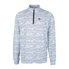 Cincinnati Bengals Cutter & Buck Big & Tall Traverse Eco Camo Tri-Blend DryTec Quarter-Zip Jacket Charcoal | NFL