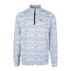 Chicago Bears Cutter & Buck Big & Tall Traverse Eco Camo Tri-Blend DryTec Quarter-Zip Jacket Charcoal | NFL