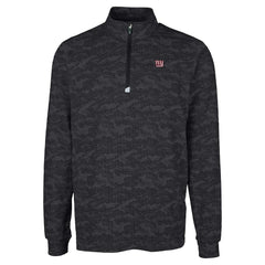 New York Giants Cutter & Buck Big & Tall Traverse Eco Camo Tri-Blend DryTec Quarter-Zip Jacket Black | NFL