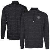 Las Vegas Raiders Cutter & Buck Big & Tall Traverse Eco Camo Tri-Blend DryTec Quarter-Zip Jacket Black | NFL