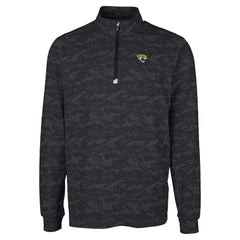 Jacksonville Jaguars Cutter & Buck Big & Tall Traverse Eco Camo Tri-Blend DryTec Quarter-Zip Jacket Black | NFL