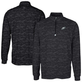 Philadelphia Eagles Cutter & Buck Big & Tall Traverse Eco Camo Tri-Blend DryTec Quarter-Zip Jacket Black | NFL