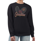 Cleveland Cavaliers G-III 4Her by Carl Banks Women's Leopard Heart Fleece Pullover Sweatshirt Black - NBA