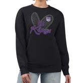 Sacramento Kings G-III 4Her by Carl Banks Women's Leopard Heart Fleece Pullover Sweatshirt Black - NBA