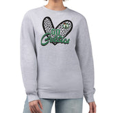 Boston Celtics G-III 4Her by Carl Banks Women's Leopard Heart Fleece Pullover Sweatshirt Heather Gray - NBA
