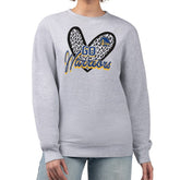 Golden State Warriors G-III 4Her by Carl Banks Women's Leopard Heart Fleece Pullover Sweatshirt Heather Gray - NBA