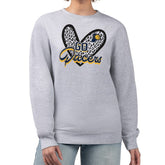 Indiana Pacers G-III 4Her by Carl Banks Women's Leopard Heart Fleece Pullover Sweatshirt Heather Gray - NBA