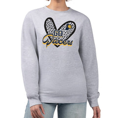 Indiana Pacers G-III 4Her by Carl Banks Women's Leopard Heart Fleece Pullover Sweatshirt Heather Gray - NBA