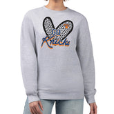New York Knicks G-III 4Her by Carl Banks Women's Leopard Heart Fleece Pullover Sweatshirt Heather Gray - NBA