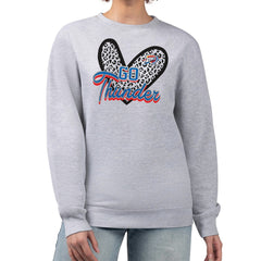 Oklahoma City Thunder G-III 4Her by Carl Banks Women's Leopard Heart Fleece Pullover Sweatshirt Heather Gray - NBA