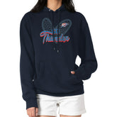 Oklahoma City Thunder G-III 4Her by Carl Banks Women's Leopard Heart Graphic Fleece Pullover Hoodie Navy - NBA