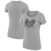 Golden State Warriors G-III 4Her by Carl Banks Women's Super-Slim Fit Lightweight Leopard Heart T-Shirt Heather Gray - NBA
