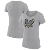 Indiana Pacers G-III 4Her by Carl Banks Women's Super-Slim Fit Lightweight Leopard Heart T-Shirt Heather Gray - NBA