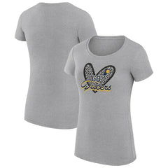 Indiana Pacers G-III 4Her by Carl Banks Women's Super-Slim Fit Lightweight Leopard Heart T-Shirt Heather Gray - NBA
