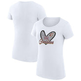 Cleveland Cavaliers G-III 4Her by Carl Banks Women's Super-Slim Fit Lightweight Leopard Heart T-Shirt White - NBA