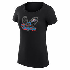 Oklahoma City Thunder G-III 4Her by Carl Banks Women's Super-Slim Fit Lightweight Leopard Heart T-Shirt Black - NBA
