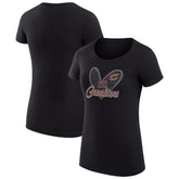 Cleveland Cavaliers G-III 4Her by Carl Banks Women's Super-Slim Fit Lightweight Leopard Heart T-Shirt Black - NBA