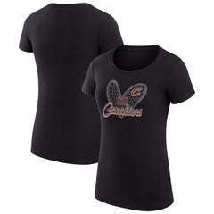 Cleveland Cavaliers G-III 4Her by Carl Banks Women's Super-Slim Fit Lightweight Leopard Heart T-Shirt Black - NBA