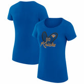 New York Knicks G-III 4Her by Carl Banks Women's Super-Slim Fit Lightweight Leopard Heart T-Shirt Blue - NBA