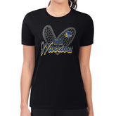 Golden State Warriors G-III 4Her by Carl Banks Women's Super-Slim Fit Lightweight Leopard Heart T-Shirt Black - NBA
