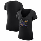 Phoenix Suns G-III 4Her by Carl Banks Women's Super-Slim Fit Lightweight Leopard Heart V-Neck T-Shirt Black - NBA