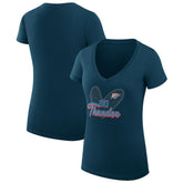 Oklahoma City Thunder G-III 4Her by Carl Banks Women's Super-Slim Fit Lightweight Leopard Heart V-Neck T-Shirt Navy - NBA