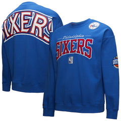Philadelphia 76ers Hardwood Classics There & Back 2.0 Vintage Pullover Sweatshirt Royal - NBA
