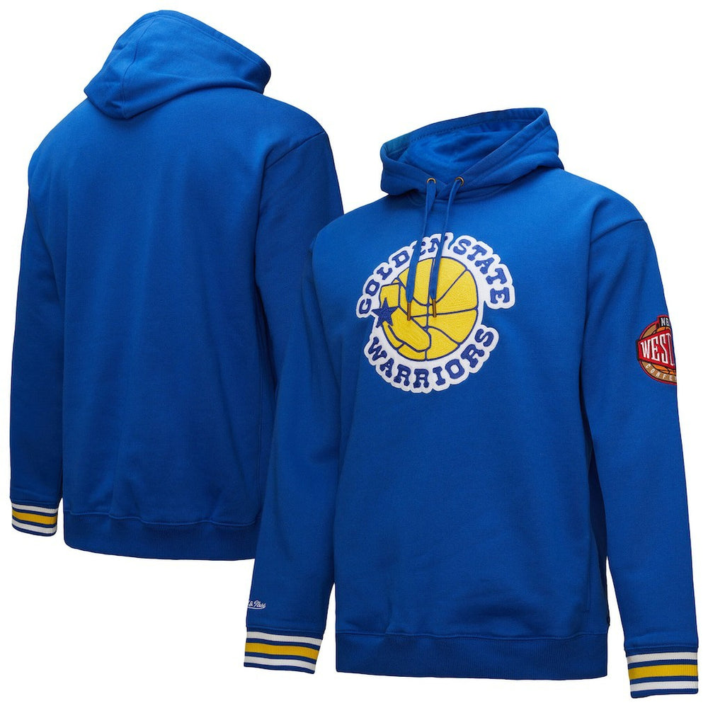 Golden State Warriors Chainstitch Applique Vintage Heavyweight Pullover Hoodie Royal - NBA