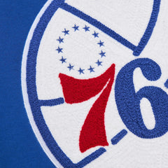 Philadelphia 76ers Chainstitch Applique Vintage Heavyweight Pullover Hoodie Royal - NBA